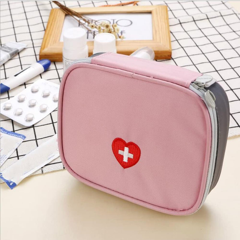 Pack Of 2 Small Medicine Bag, Portable Medicine Bag, First Aid Bag, Medicine Bag For On The Go, Medication Bag, Waterproof, For Outdoor Camping, Hiking (Grey/Pink) - NewNest Australia