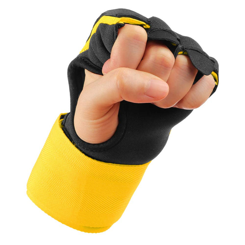 WYOX Gel Quick Hand Wraps for Boxing MMA Kickboxing - EZ-Off & On - Padded Knuckle with Wrist Wrap Protection for Men Women Youth Yellow X-Small - NewNest Australia
