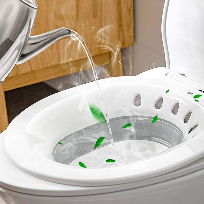 Sitz Bath for Toilet Hemorrhoids - MissZM, for Postpartum Pregnant-Women or Hemorrhoids, Foldable Hangable Storage Large-Capacity Private Care Washing Anti-Overflow Toilet Seat Pink - NewNest Australia
