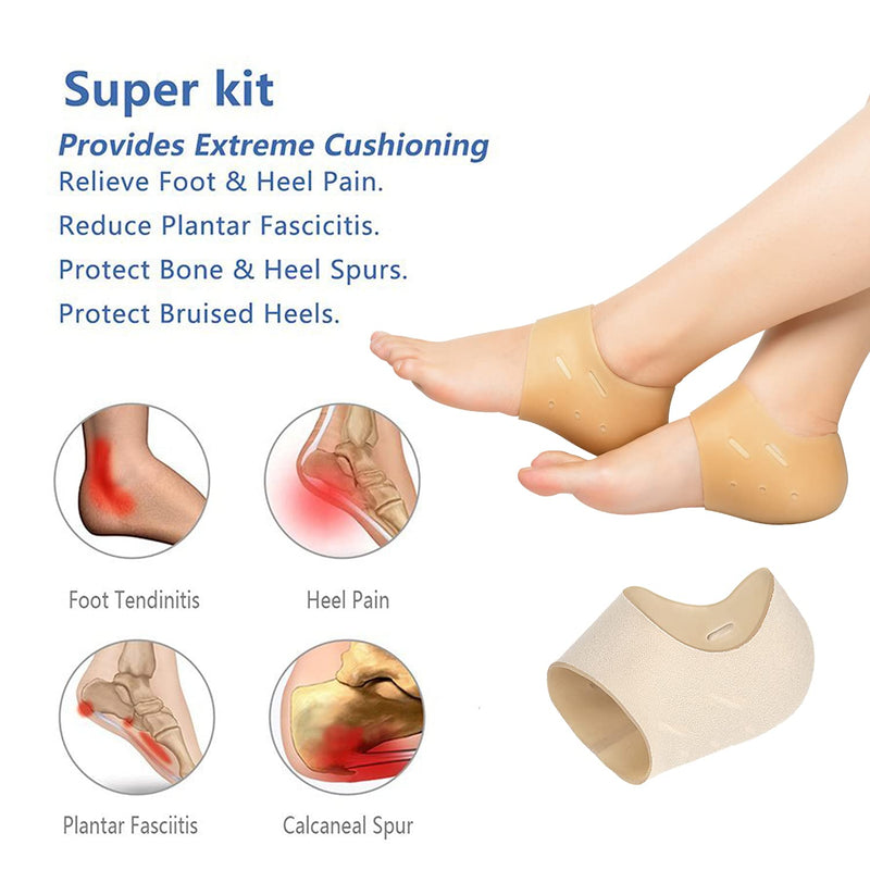 Heel Protectors, 2 Pairs Heel Cushion, Heel Sleeves, New Material, Gel Heel Cups, Heel Pads Great for Plantar Fasciitis, Heel Pain Relief, Heel Support, Heal Dry Cracked Heels, for Men and Women. - NewNest Australia