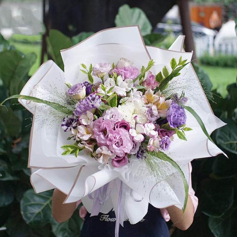 BBJ Wraps Waterproof Floral Wrapping Paper Sheets Fresh Flowers Bouquet Gift Packaging Korean Florist Supplies, 20 Sheets (White) - NewNest Australia