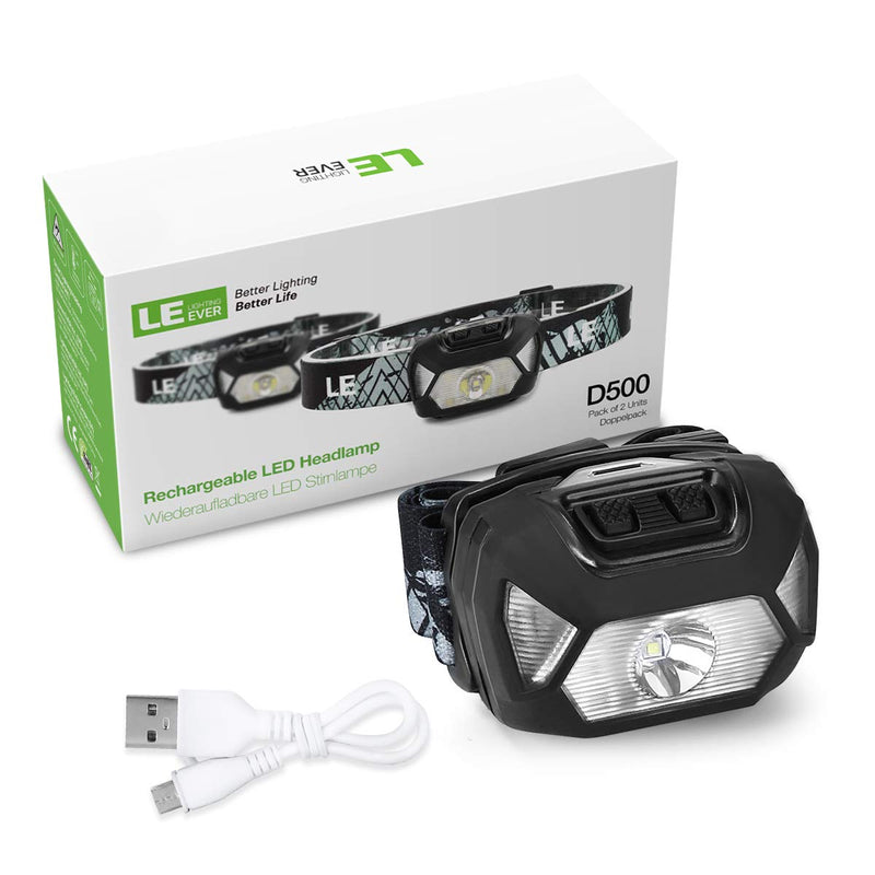 LED Headlamp Flashlights, Rechargeable Headlamps with 6 Modes, Super Bright, Lightweight and Comfortable, Perfect for Adults and Kids Running, Camping, Hiking and More, USB Cable Included - NewNest Australia