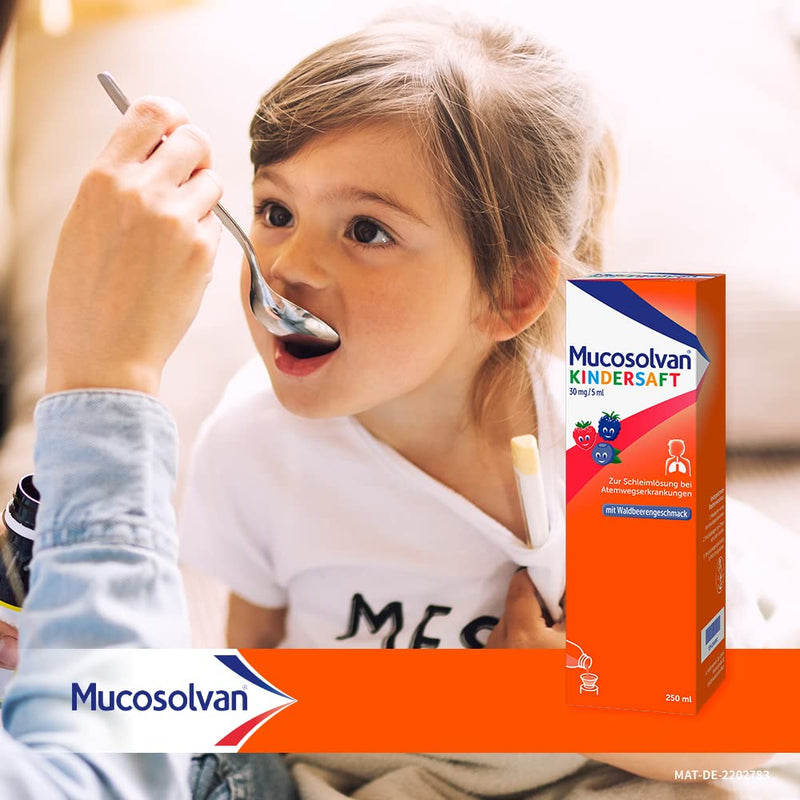 MUCOSOLVAN® children's juice with ambroxol - mucus solution for children with tough cough mucus - 2 x 250 ml 250 ml (pack of 2) - NewNest Australia