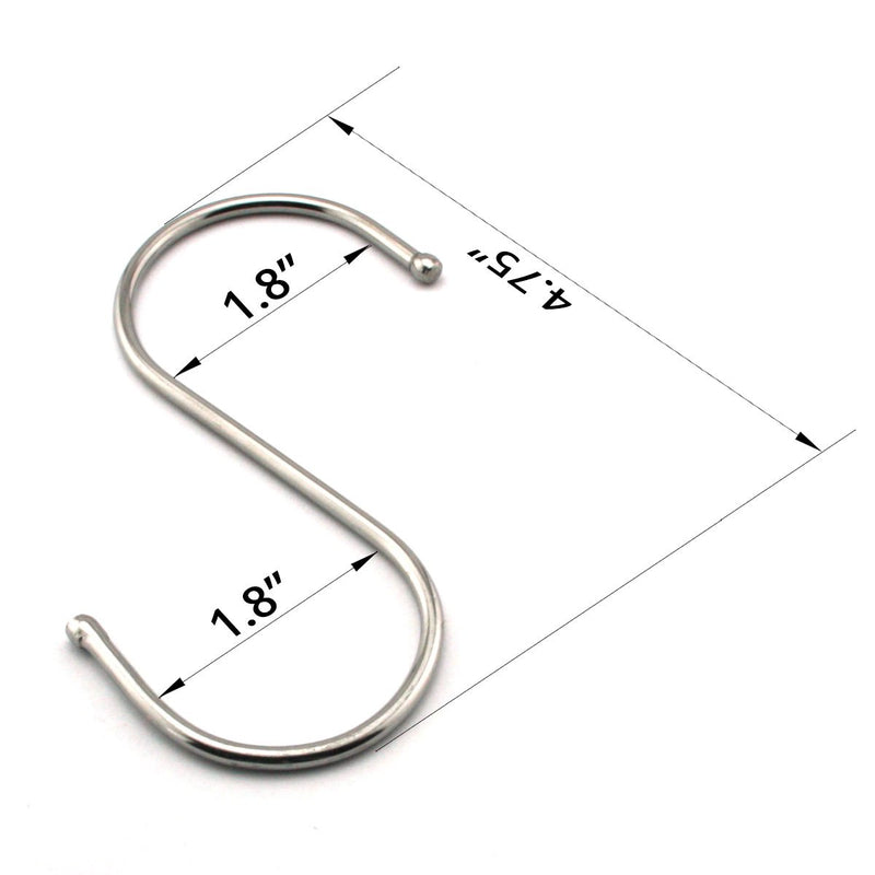 NewNest Australia - RuiLing 6-Pack 4.7 Inches Extra Large S Shape Hooks,Heavy-Duty Stainless Steel Hanging Hooks - Multiple uses,Ideal for Apparel, Kitchenware, Utensils, Plants, Towels, Gardening Tools. XL 