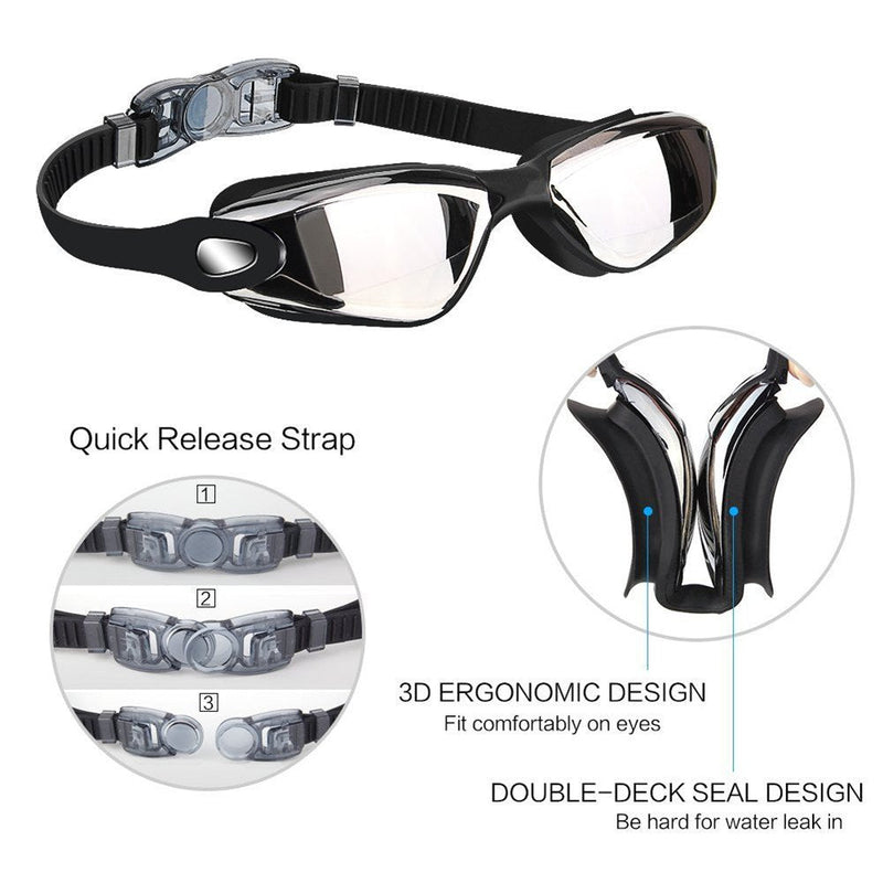 Adult Swim Goggles, Anti Fog Women Swimming Goggles Men No Leaking Triathlon Water Goggles, Youth Summer Pool Glasses Set Black - NewNest Australia