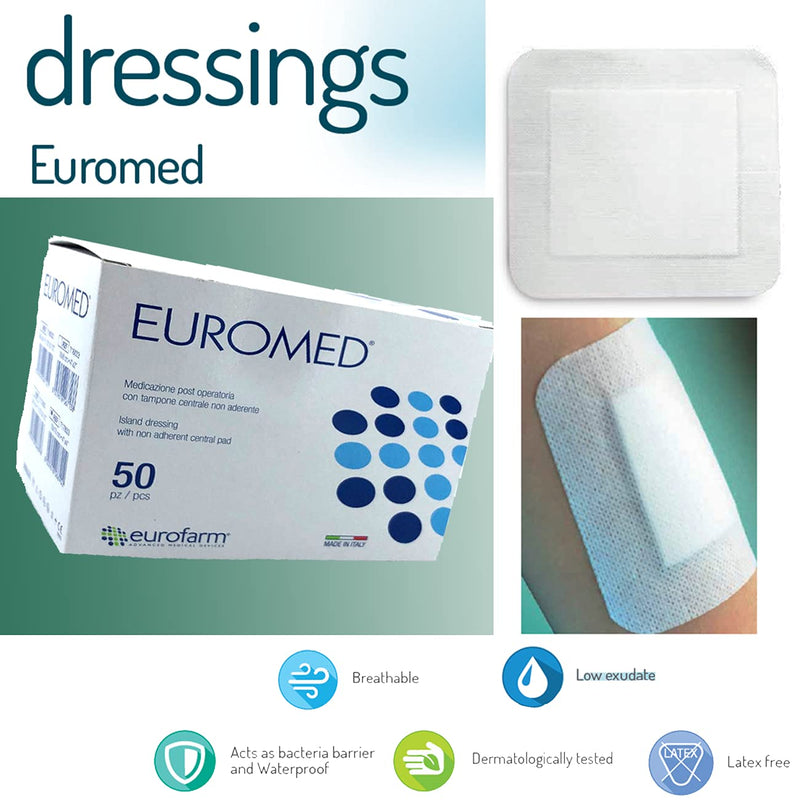 EUROMED - Post-Operative Adhesive Island Wound Dressing 6 x 3 1/8 in (6 Pieces per Box) 6 x 3 1/8 - 6PCS - NewNest Australia