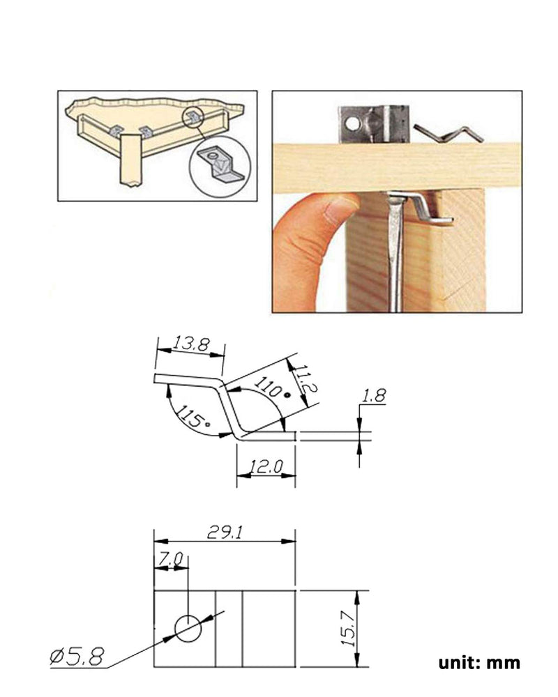 Table Top Fasteners with Screws,Heavy Duty Z Table Top Connectors 40 Packs Set (Include 40 Clips and 40 Screws) - NewNest Australia