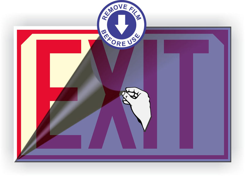 OSHA Photoluminescent Exit Sign (Red) UV Inks on Aluminum 12" x 7.5" | HEAT Resistant | COLD Tolerant | WEATHER Proof. - MADE IN USA - - NewNest Australia