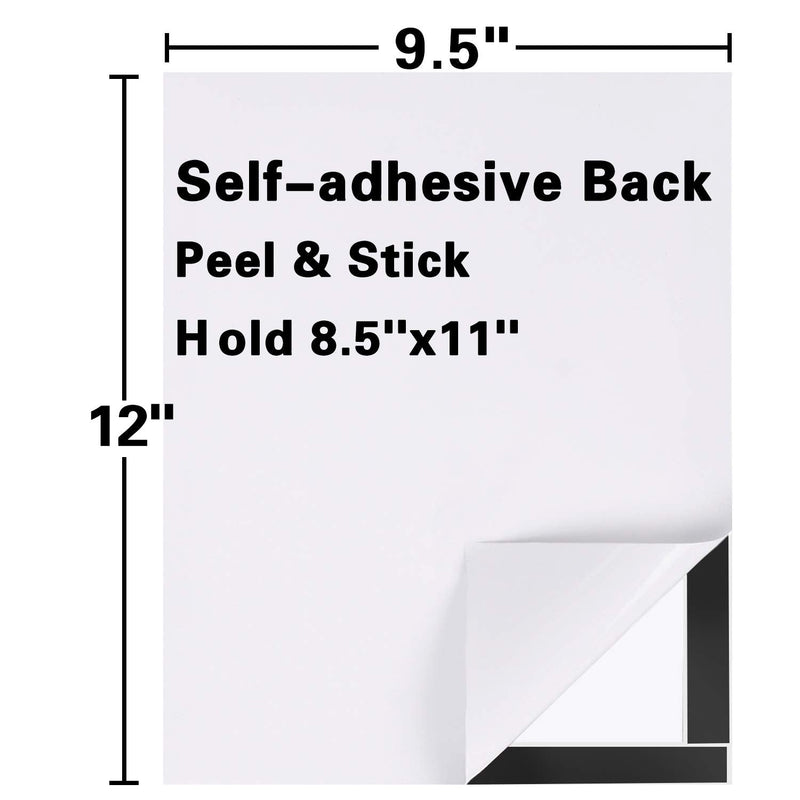 MFoffice Window Sign Holder - Plastic Picture Frames 8.5x11'' - Double Sided and Adhesive for Wall/Door/Refrigerator/Cupboard Display Frame,Black,Pack of 2 2Pack Black - NewNest Australia