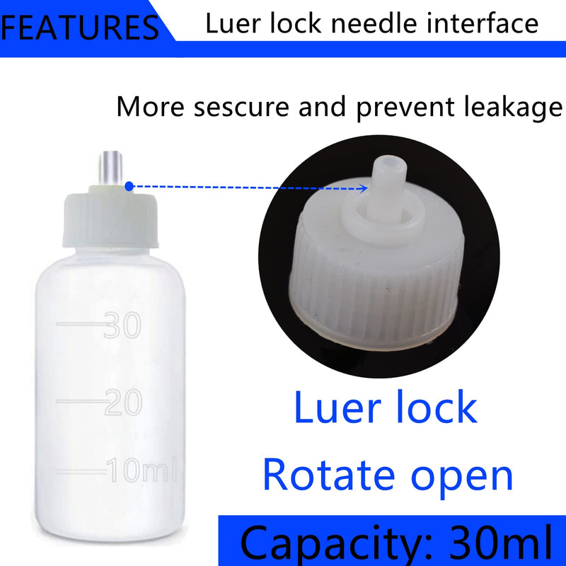 6 Pcs Glue Applicator Bottles, 30ml Plastic Squeezable Dropper Bottles with Blunt Needle Tip 14ga 16ga 18ga 20ga for Glue Applications, Paint Quilling Craft and Oil - NewNest Australia