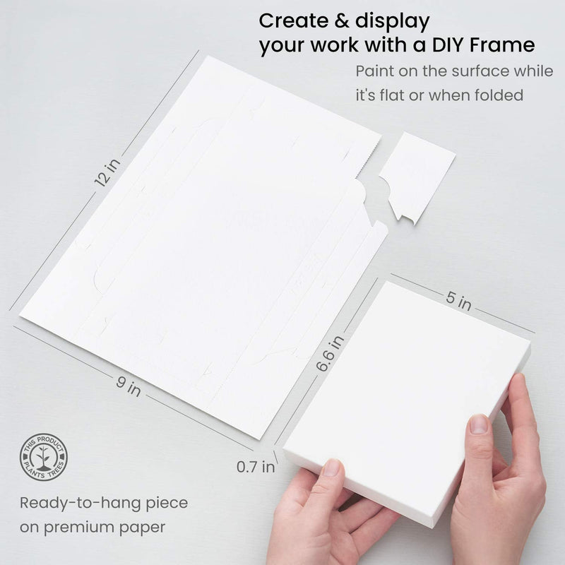 Arteza Mixed Media Paper Foldable Canvas Pad, 5x6.6 Inches, 20 Sheets, DIY Frame, Heavyweight Multimedia Paper, 228 lb, 370 GSM, Acid-Free, Art Supplies for Painting & Mixed Media Art 20 Count (Pack of 1) White - NewNest Australia