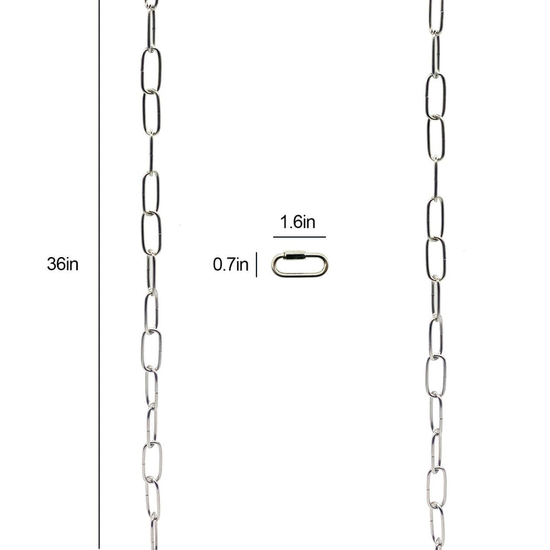 Alpurple 2 Packs of 3 Feet Pendant Light Fixture Chain for Hanging up Maximum Weight of 50 Pounds-Heavy Duty Chain for Light Fixture (Nickel) Nickel - NewNest Australia