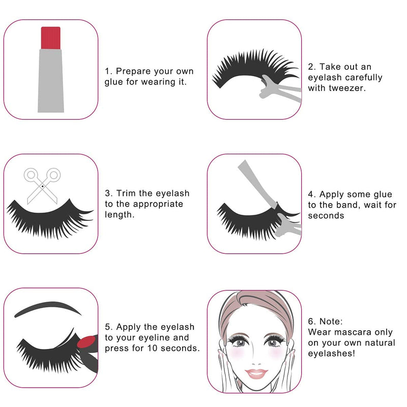 URAQT False Eyelashes,5 Pairs 3D Eye Lashes Natural Look, Faux Mink Fake Eyelashes, Reusable Handmade Soft Lashes Pack for Makeup Eyelashes Extension (Natural Look) #1 - NewNest Australia
