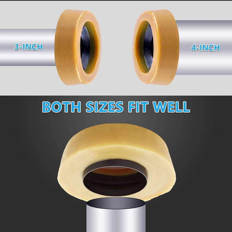 Extra Thick Toilet Wax Ring Toilet Bowl Wax Seal Kit with Bolts Reinforced Urethane Core Gas/Odor and Watertight Seal Fit with 3-Inch and 4-Inch Waste Lines. - NewNest Australia