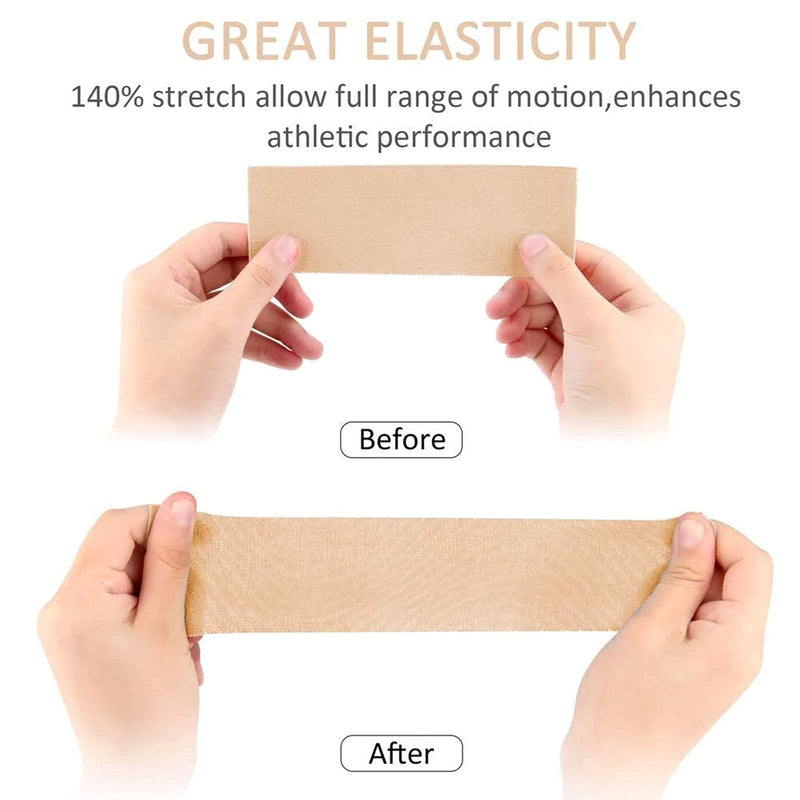 4 Roll Kinesiology Tape 5m Extra Sticky Kinesiology Tape Elastic Muscle Support Tape Waterproof Athletic Physio Muscles Strips Breathable for Exercise, Sports & Injury Recovery Skin Color - NewNest Australia