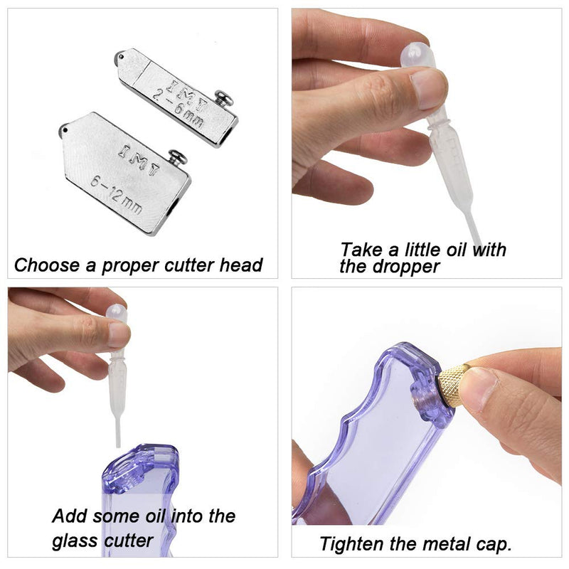 IMT Pistol Grip Oil Feed Glass Cutter Tungsten Carbide, Professional Stained Glass Cutting Tool with 2 Replaceable Head and Oil Reservoir- 2mm-12mm 1 - NewNest Australia