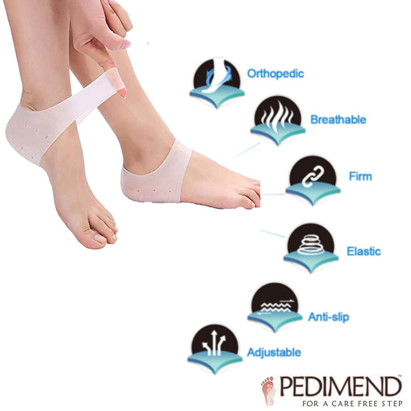 Pedimend Silicone Gel Moisturizing Heel Socks with Hole (3PAIR) - Ankle Moisturizing Pain Relief Cushion/Heel Protector for Cracked Foot/Treat Plantar Fasciitis, Heel Spurs, Heel Pain - Foot Care - NewNest Australia