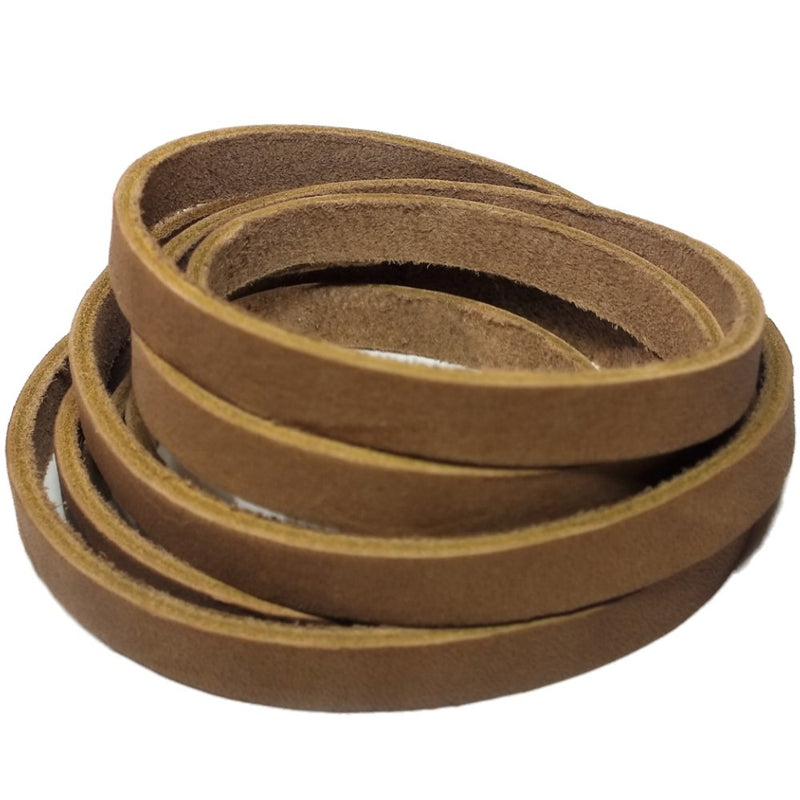 TOFL Genuine Top-Grain Leather Strap | 72 Inches Long | 3/8 Inch Wide | 1/8 Inch Thick (7-8 oz) | 1 Leather Strip for DIY Arts & Craft Projects, Clothing, Jewelry, Wrapping | Medium Brown - NewNest Australia