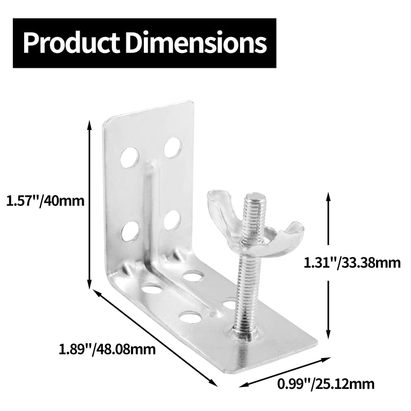 LifCratms 4pcs Mounting L Bracket and Wingnut, Wall Mount Shade L-Bracket Drapery Hardware Universal Design for Roman Shade Woven Wood Bamboo & Ceiling Home Window - Silver 4 Pieces - NewNest Australia