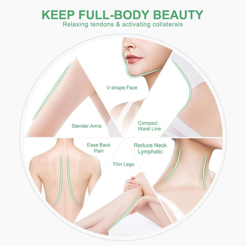 airogym Guasha Massage Tool，Natural Stone Gua Sha Board, 4PCS Guasha Stone Scraping Massage Sets for SPA Acupuncture Physical Therapy Muscle Knots Facial Caring Point Treatment Lymphatic Drainage Green - NewNest Australia
