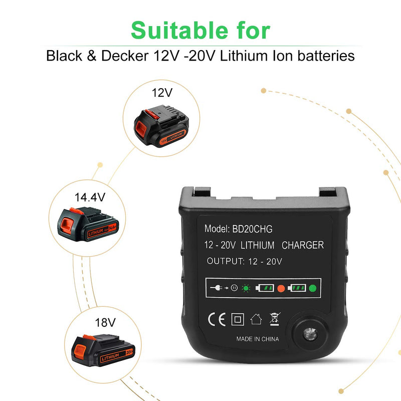 ANTRobut Replacement for 20V Black Decker LBXR20 Battery Charger Set LCS1620 Lithium-Ion 20 Volt Max Battery and 2A Black and Decker Charger - NewNest Australia