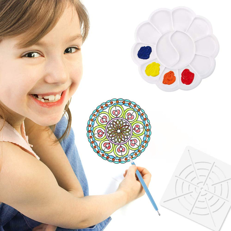 19PCS Mandala Dotting Tools Set Pen Dotting Tools Mandala Stencil Ball Stylus Paint Tray for Painting Rocks, Coloring, Drawing and Drafting - NewNest Australia