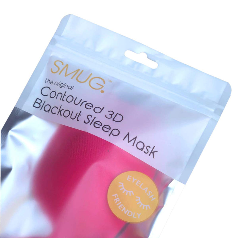 SMUG 100% Blackout Sleep & Eye Mask | Eyelash Extension Friendly | Eye Masks for Sleeping | Sleep Masks for Women & Men | Straps for Dream Comfort & Adjustability | Bright Pink - NewNest Australia