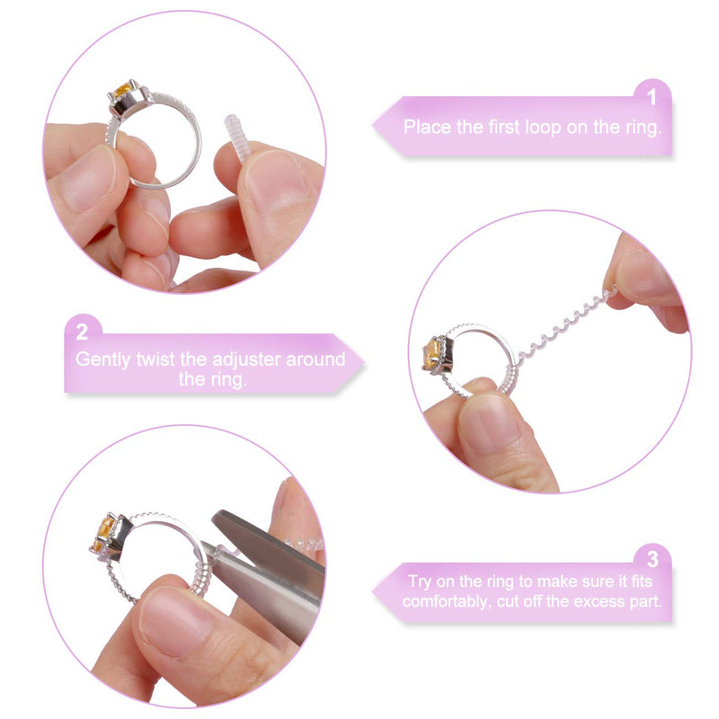 GWHOLE Ring Size Adjuster with Silver Polishing Cloth,Set of 4 (2mm/3mm) - NewNest Australia