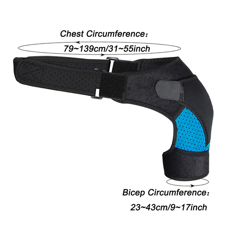 Shoulder Brace Neoprene Shoulder Support Bandage Adjustable Shoulder Support Bandage Shoulder Support Arthritic Shoulder Dislocation Unisex Fits Both Left Or Right Shoulder (Blue) - NewNest Australia