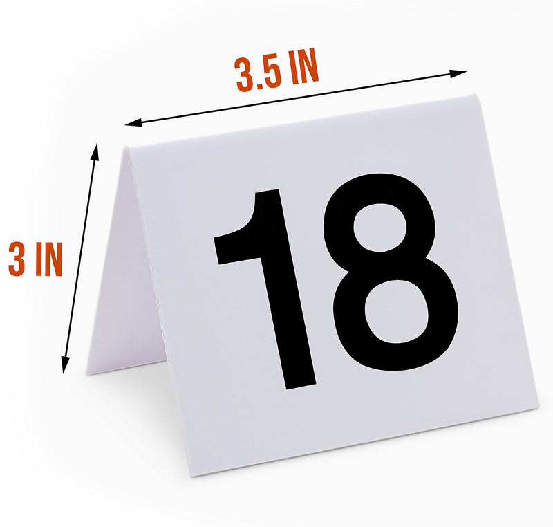 Restaurant Table Numbers 1-25 White, Tent Table Numbers (3 in x 3.5 in) - NewNest Australia