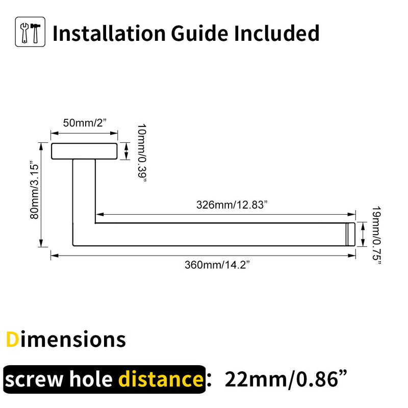 GERZWY SUS 304 Stainless Steel Hand Towel Holder Modern Bathroom Towel Ring Wall Mounted Brushed Finish IG1806-LS - NewNest Australia