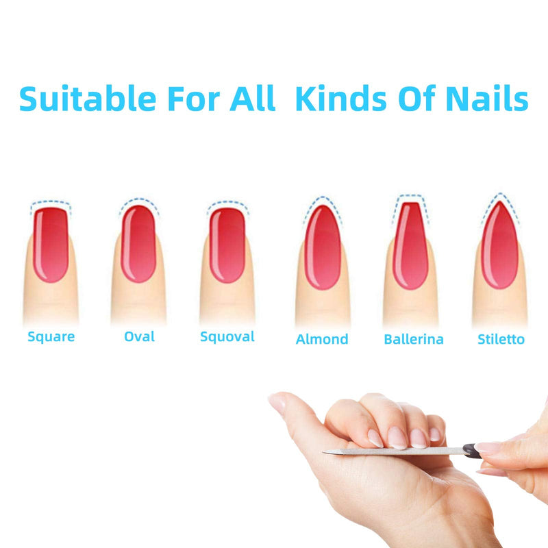 URAQT Nail File Set, 6pcs Stainless Steel Nail Files with Comfortable Handle, Professional Manicure Pedicure Tools, Double Sided Emery Boards for Acrylic and Natural Nails, 6 Sizes Stainless Steel/6Pcs - NewNest Australia