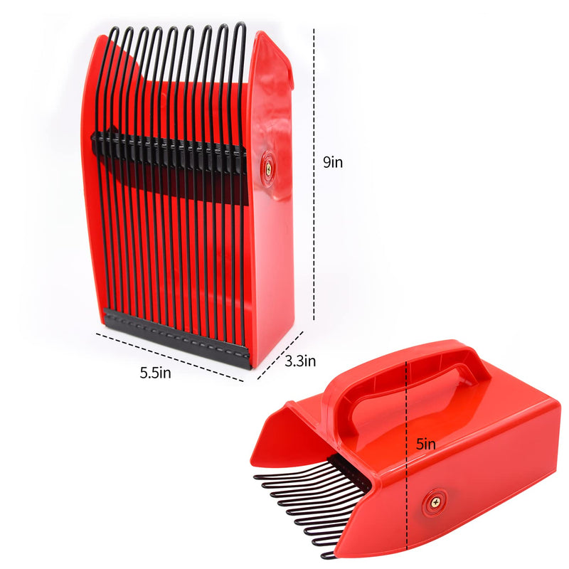 LFSEMINI Berry Picker, Berry Pickers and Rakes with Metallic Comb and Ergonomic Handle for Easier Berry Picking, Blueberry Rake Scoop for Blueberries, Lingonberries and Huckleberries (Red) - NewNest Australia
