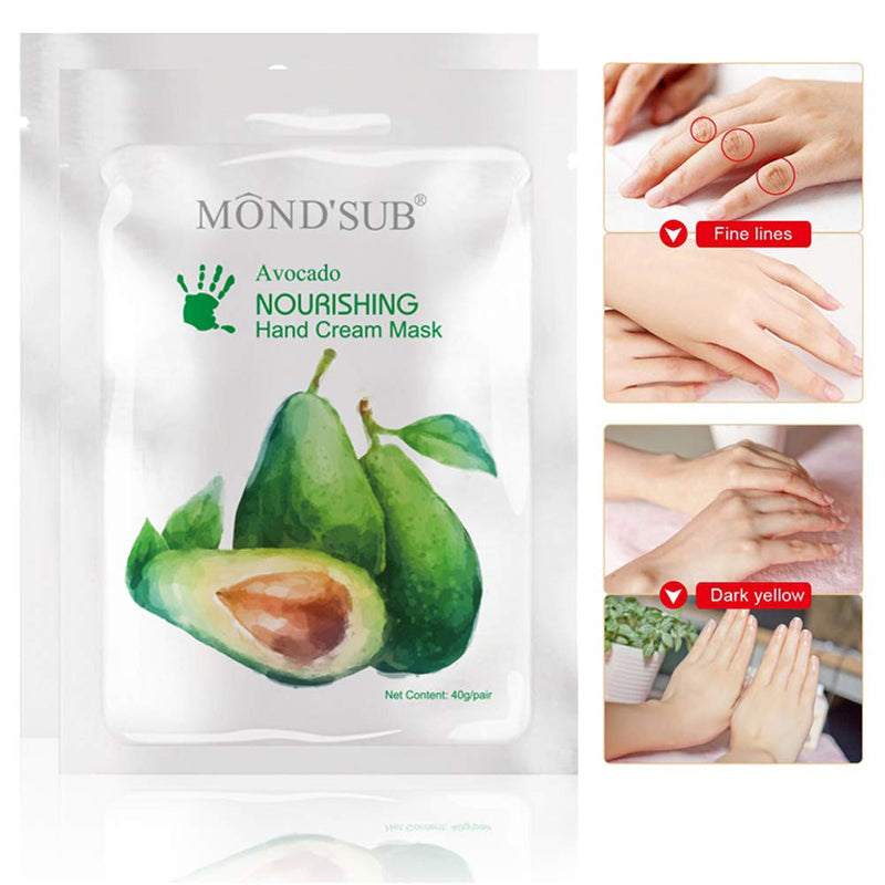 5 Pairs MOND'SUB Avocado Moisturizing Hand Masks | Hydrating Gloves for Dry Hand and Dry Skin | Nourishing & Soothing & Whitening |Best Natural Skin Care Products Full With Natural Oil - NewNest Australia