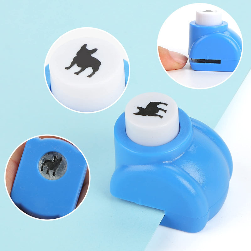 LoveInUSA Animals Hole Punch Set, 10PCS Kids Paper Craft Punches Decorative Hole Puncher for Crafting Scrapbook Nail Designs Blue - NewNest Australia
