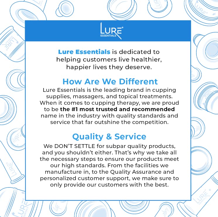 Lure Essentials Edge Cupping Set – Ultra Clear Blue Silicone Cupping Therapy Set for Cellulite Reduction and Myofascial Release - Massage Therapists and Home Use (Set of 4, Blue) 4 Piece Assortment - NewNest Australia