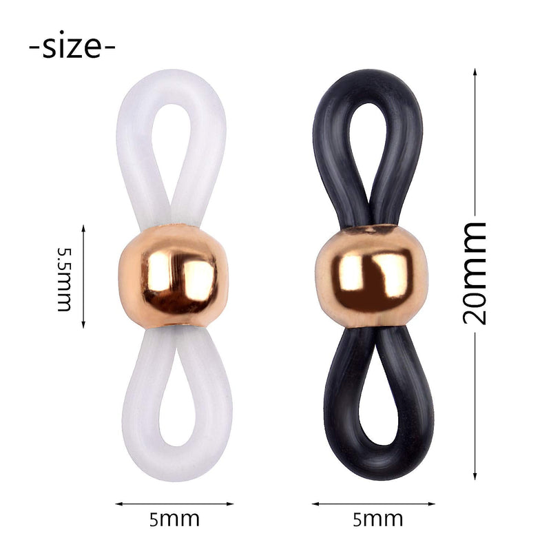 Jdesun 20 Pieces Eyeglass Chain Ends,Adjustable Metal Bead Rubber Ends Connectors for Eye Glasses Holder Necklace Chain Gold Bead Rubber Ends - NewNest Australia