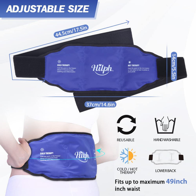 Hilph Ice Pack for Back Pain Relief, Reusable Lower Back Ice Pack Hot Cold Therapy, Lumbar Ice Pack for Back Injuries, Sciatic Nerve, Herniated or Degenerative Disc, Coccyx, Tailbone Pain - NewNest Australia