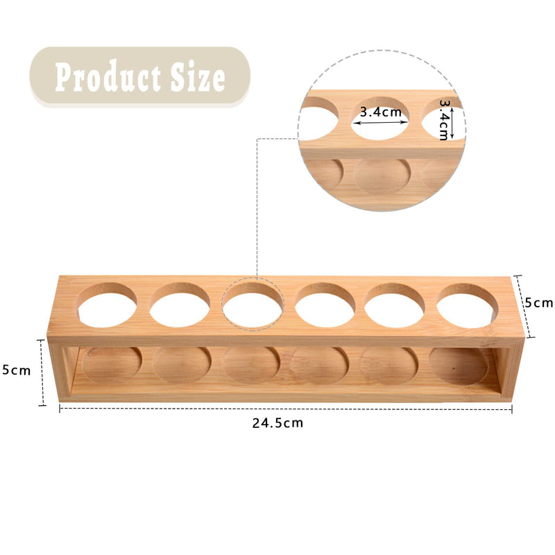 Wishesmar 6 Slots Bamboo Essential Oil Holder Shelf - Holds 15Ml 20Ml 30Ml Essential Oil Bottles - Storage Stand Rack Organizer For Essential Oils And Fragrance Oils #D - NewNest Australia