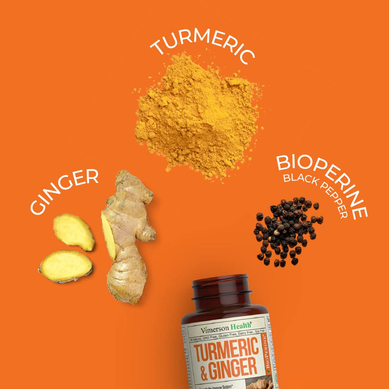 Turmeric Curcumin & Ginger Supplement with BioPerine Black Pepper - Natural Joint Discomfort Relief & Immune Support Capsules with 95% Curcuminoids. Vegan Antioxidant for Healthy Inflammatory Response - NewNest Australia
