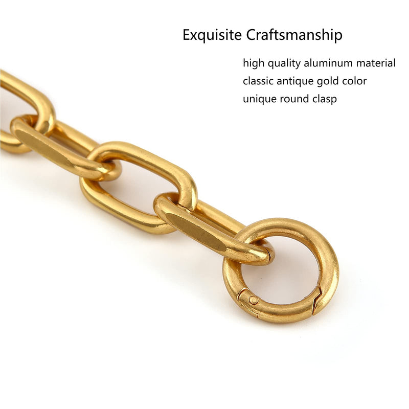 Fashion Large Metal Cross-Body Purse Strap Extender,Handbag Shoulder Strap Extender,Bag Chain Accessory Charms (Antique Gold) Antique Gold - NewNest Australia