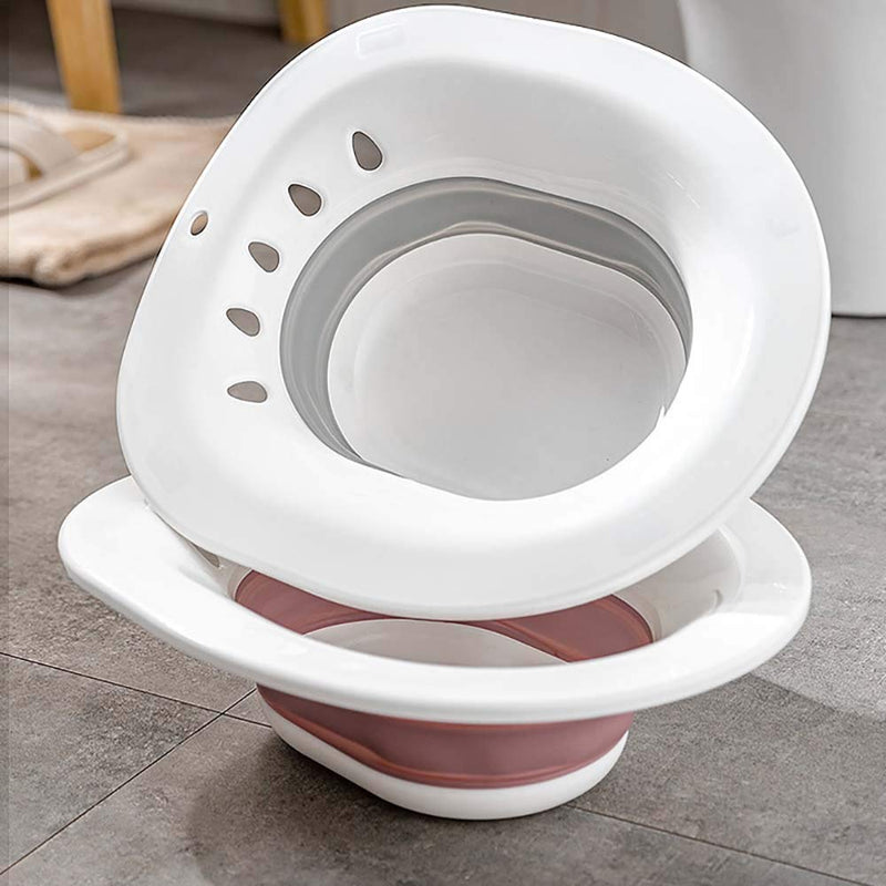 Sitz Bath for Toilet Hemorrhoids - MissZM, for Postpartum Pregnant-Women or Hemorrhoids, Foldable Hangable Storage Large-Capacity Private Care Washing Anti-Overflow Toilet Seat Pink - NewNest Australia