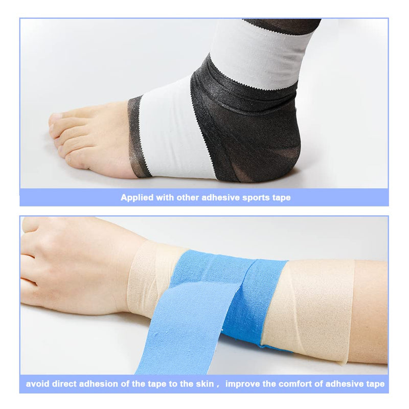 Qigui 4 Rolls Athletic Tape Foam Underwrap Bandage Foam Pre-Wrap Sports Tape For Ankle Wrists Hands And Elbows Knees 2.75 Inches X 89 Feet, Avoid Skin Injuries And Adhesive Residue - NewNest Australia