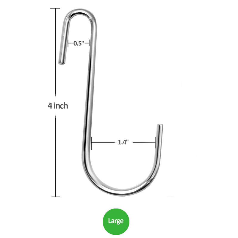 NewNest Australia - 18 Pack ESFUN 4 inch Heavy Duty S Hooks Pan Pot Holder Rack Hooks Hanging Hangers S Shaped Hooks for Kitchenware Pots Utensils Clothes Bags Towels Plants 