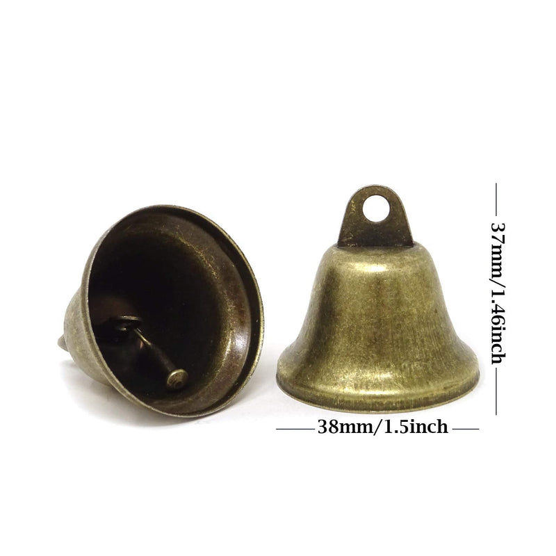 Honbay 20PCS 38mm/1.5inch Vintage Bronze Jingle Bells for Dog Potty Training, Housebreaking, Making Wind Chimes,Christmas Bell and etc - NewNest Australia