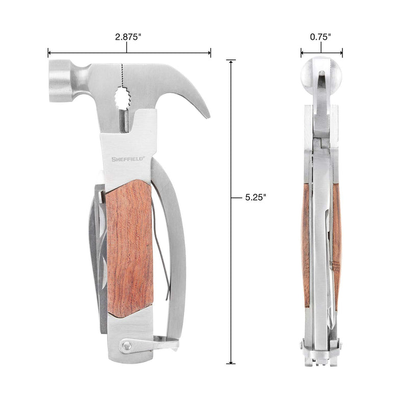 Sheffield 12913 Premium 14-in-1 Hammer Multi Tool, Multipurpose Tool for the Home, Camping Equipment, and Work, Hammer, Pliers, Survival Knife, & More - NewNest Australia