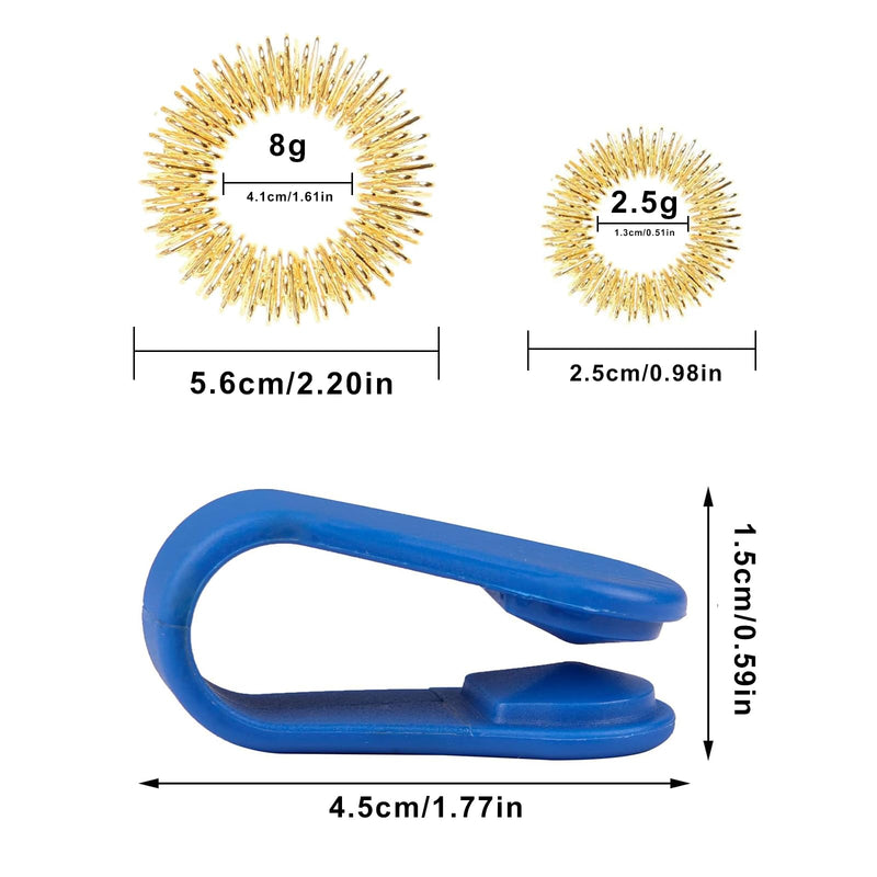 Pack Of 16 Acupressure Clip Hand Massager Acupressure Ring, Hand Clip, Migraine Clip, Finger Massage Ring, Anti-Stress Ring For Anxiety Patients, Work Pressure (4 Acupressure Clip 12 Acupressure Ring) - NewNest Australia