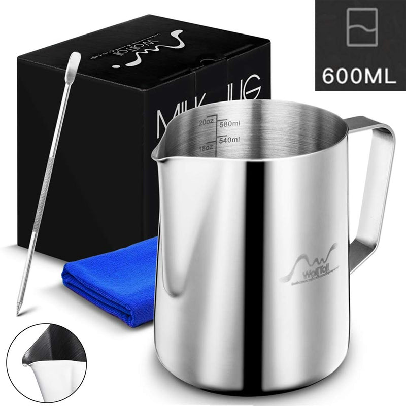 Stainless Steel Milk Frothing Pitcher 600ml Milk Coffee Cappuccino Latte Barista Jug Pitcher - NewNest Australia