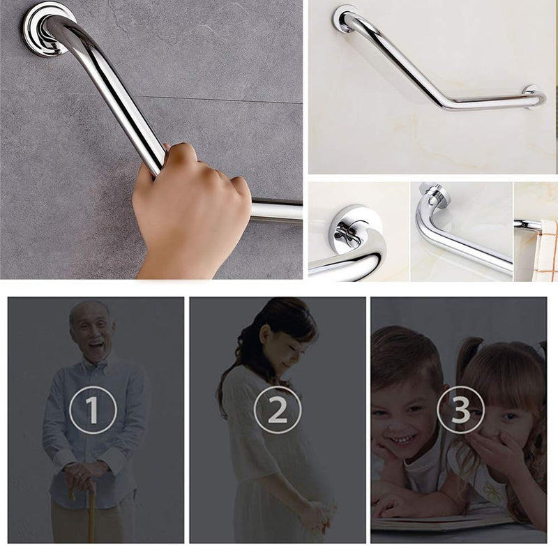 PHOEWON® Stainless Steel Grab Bar Anti-Slip Grab Rail Handle Wall Mounting Towel Rail Bar Handrail Chrome Bathroom Rail for Shower Bath Toilet - NewNest Australia