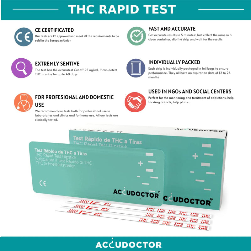10x drug test THC Cannabis Accudoctor Cut Off 25 ng ml in urine THC urine test drug strips rapid test drug test test strips rapid drug test multi drug test kit one self-test - NewNest Australia